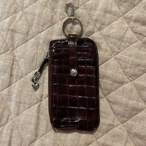 Brighton Deep Purple Croco Card Case Wallet with Key Holder